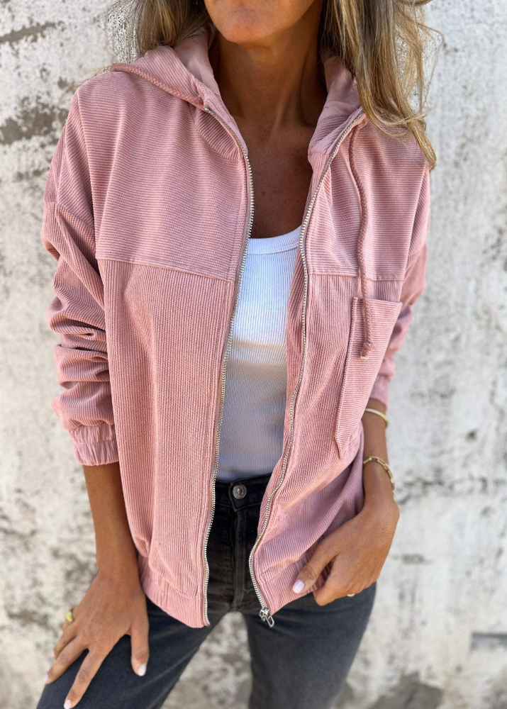 Zofia | sztruksowa bluza z kapturem na zamek