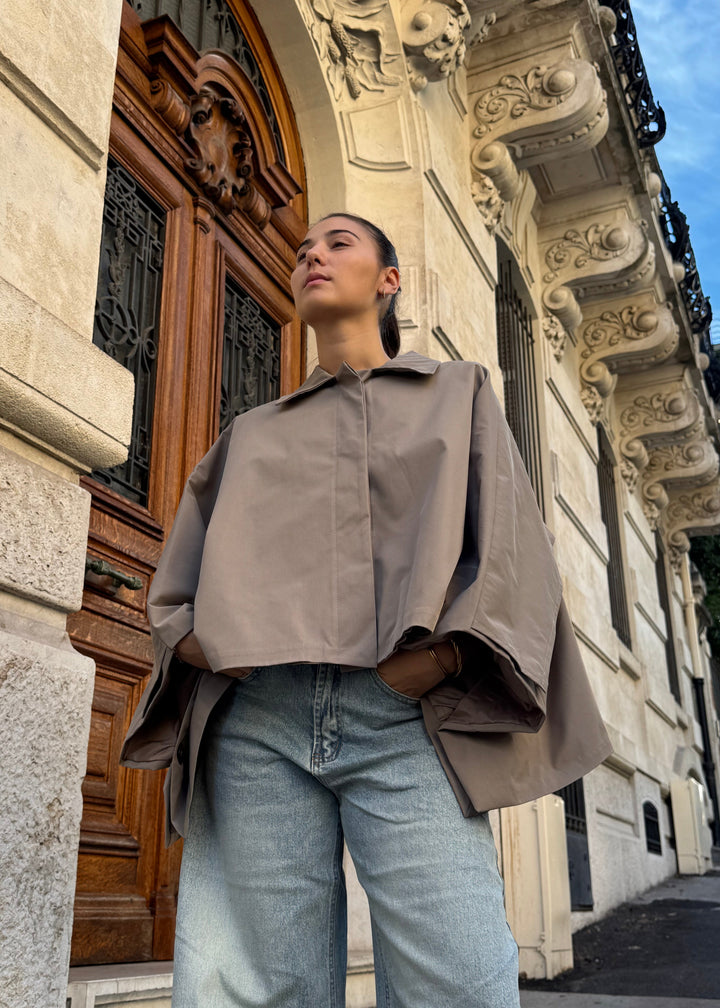 Taupe peleryna Fanny