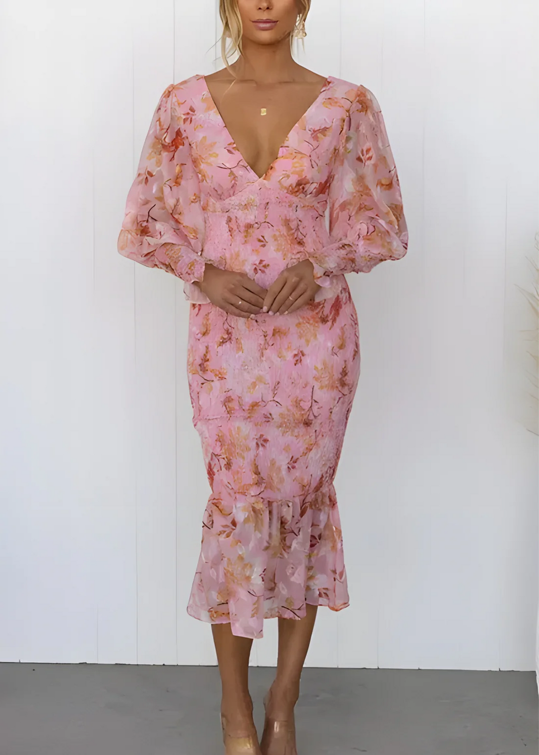 Paulina | elegancka sukienka w kwiaty 