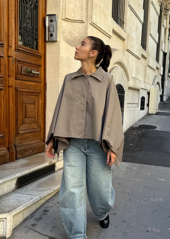 Taupe peleryna Fanny