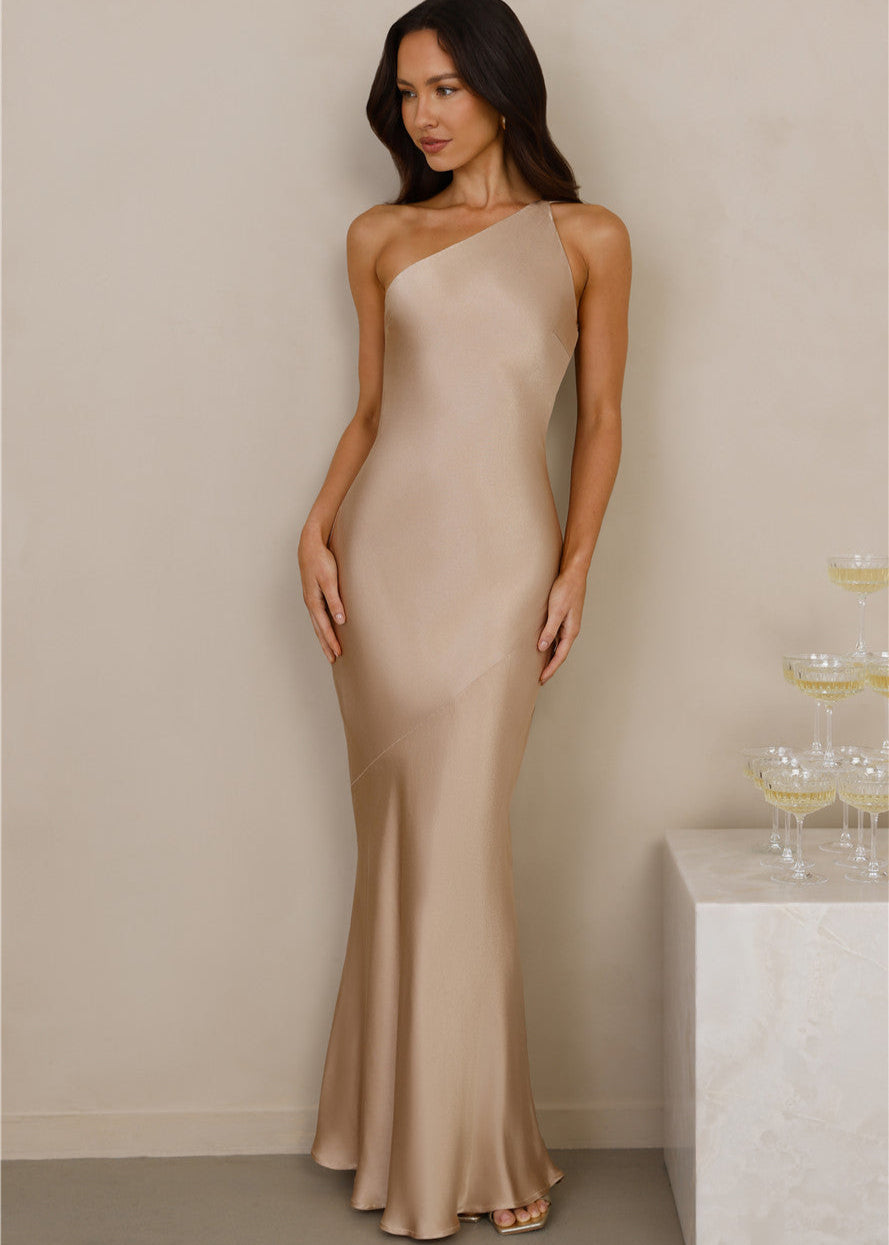 Helena | szampańska sukienka maxi