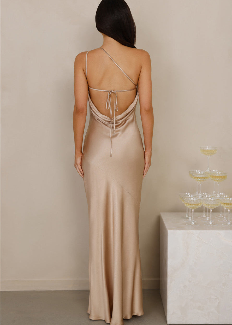 Helena | szampańska sukienka maxi