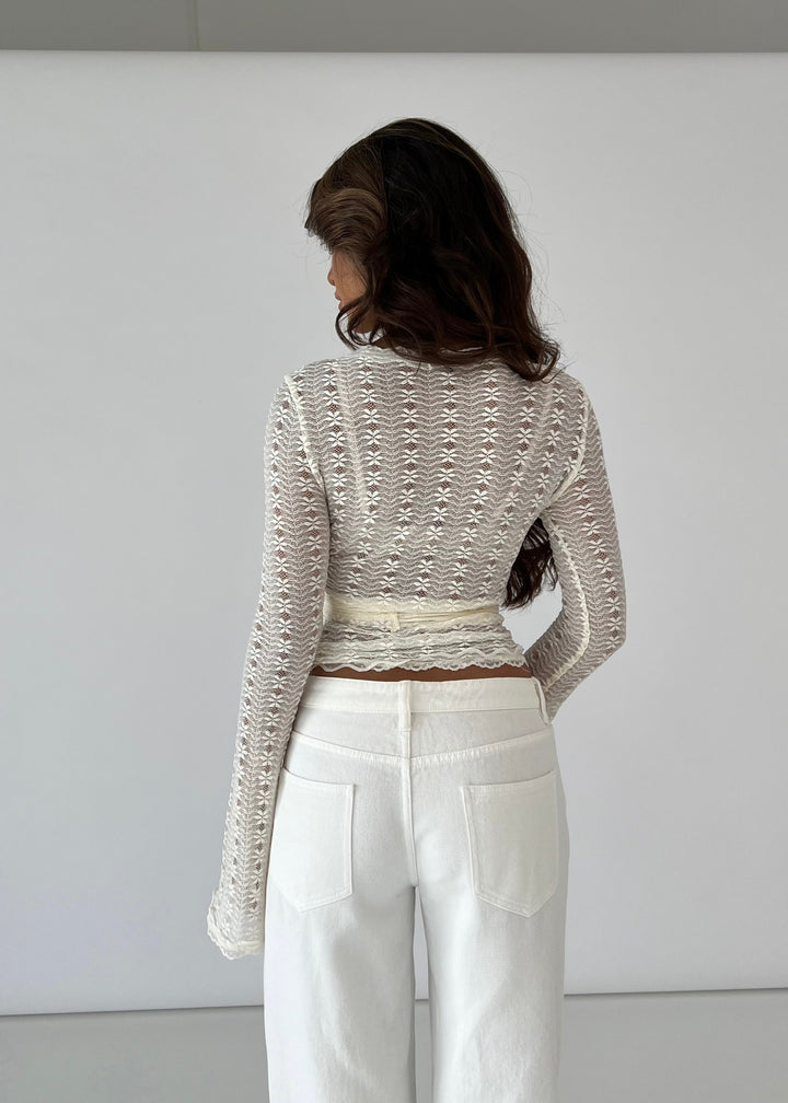 Jadwiga | Kremowy top w kwiaty