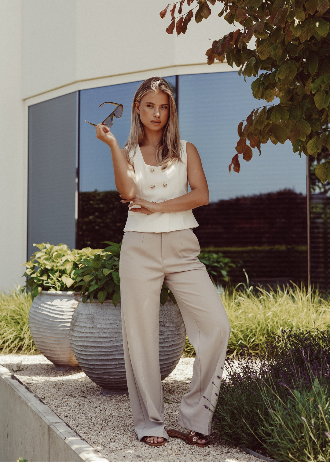 Natalia | Szerokie nogawki spodnie
