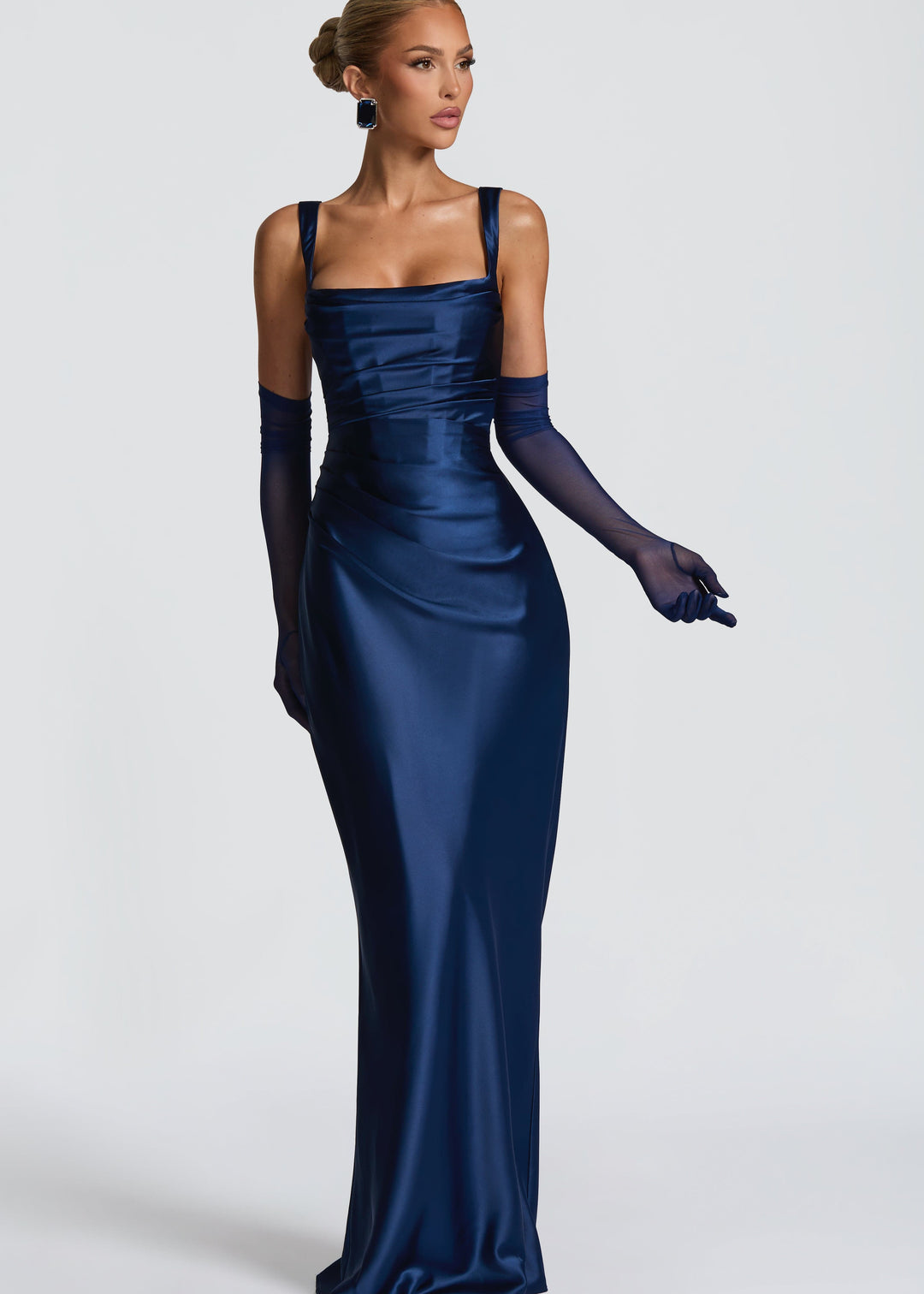 Janina | Granatowa sukienka maxi