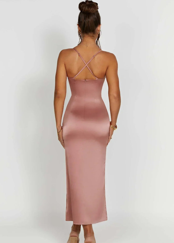 Szykowna sukienka midi – elegancka wieczorowa