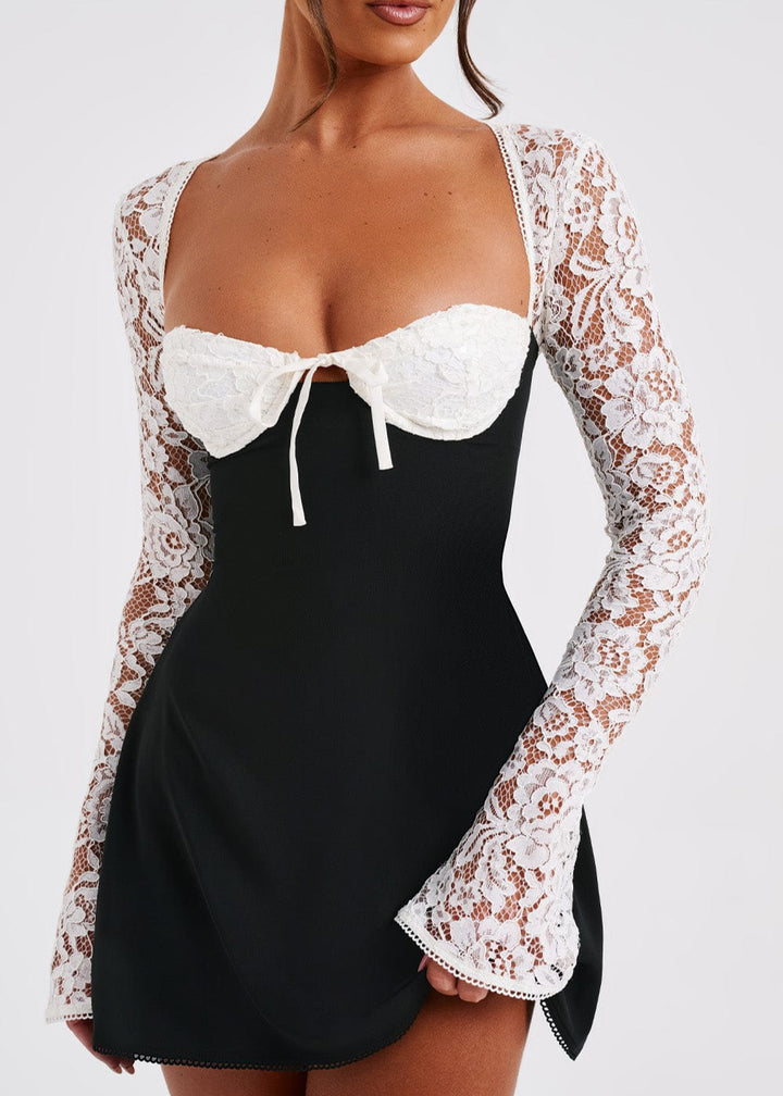 Sabina | Sukienka mini – czarno-biała