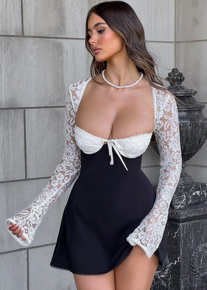 Sabina | Sukienka mini – czarno-biała